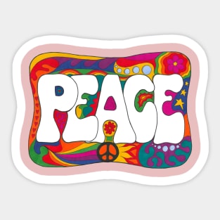 Psychedelic Peace and Love Sticker